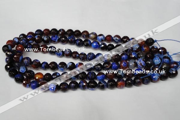 CAG2233 15.5 inches 10mm faceted round fire crackle agate beads