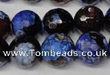 CAG2236 15.5 inches 16mm faceted round fire crackle agate beads