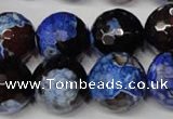 CAG2237 15.5 inches 18mm faceted round fire crackle agate beads