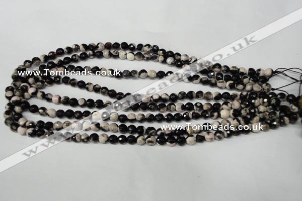 CAG2241 15.5 inches 6mm faceted round fire crackle agate beads