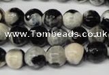 CAG2243 15.5 inches 10mm faceted round fire crackle agate beads