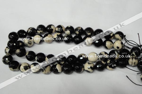 CAG2246 15.5 inches 16mm faceted round fire crackle agate beads