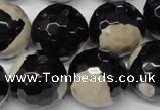 CAG2248 15.5 inches 20mm faceted round fire crackle agate beads