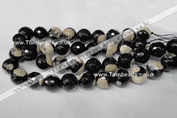 CAG2248 15.5 inches 20mm faceted round fire crackle agate beads