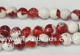CAG2251 15.5 inches 6mm faceted round fire crackle agate beads