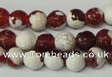 CAG2253 15.5 inches 10mm faceted round fire crackle agate beads