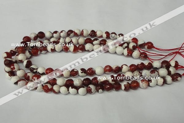 CAG2253 15.5 inches 10mm faceted round fire crackle agate beads