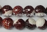 CAG2256 15.5 inches 16mm faceted round fire crackle agate beads