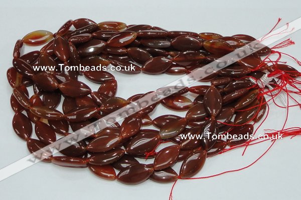 CAG226 15.5 inches 12*23mm marquise red agate gemstone beads