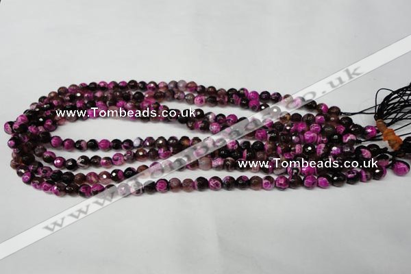 CAG2261 15.5 inches 6mm faceted round fire crackle agate beads