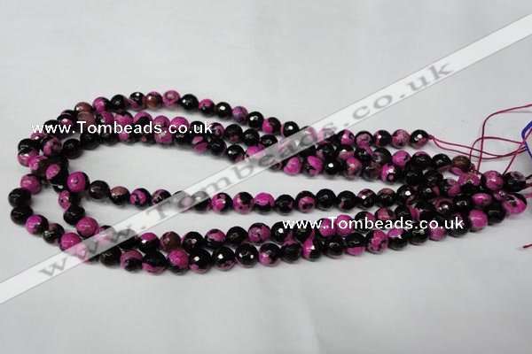 CAG2262 15.5 inches 8mm faceted round fire crackle agate beads