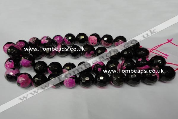 CAG2267 15.5 inches 18mm faceted round fire crackle agate beads