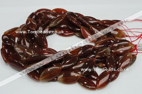 CAG227 15.5 inches 16*30mm marquise red agate gemstone beads