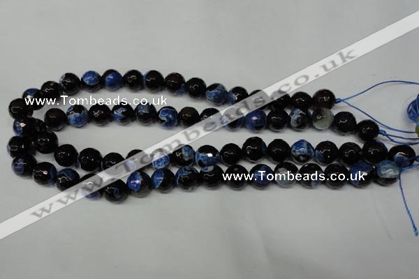 CAG2273 15.5 inches 10mm faceted round fire crackle agate beads