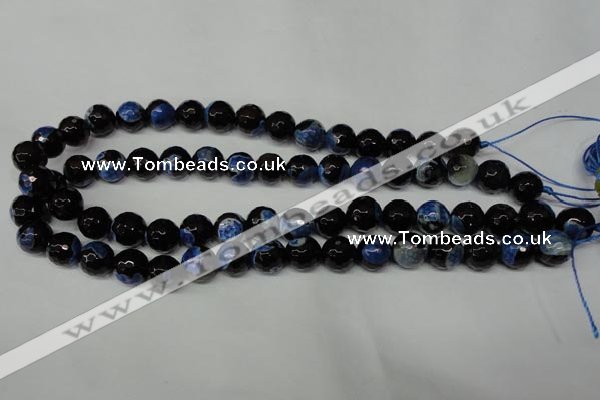 CAG2276 15.5 inches 16mm faceted round fire crackle agate beads