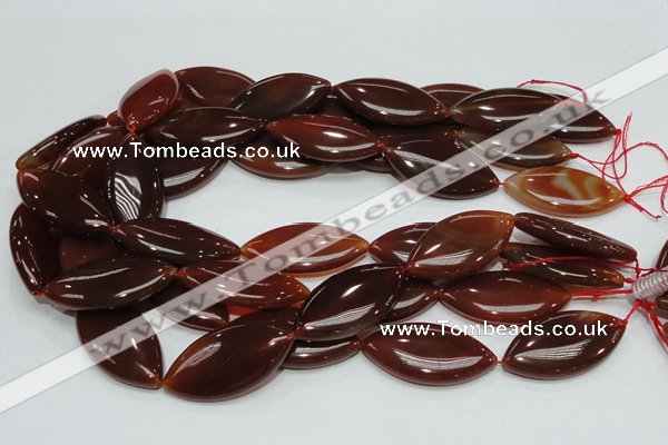 CAG228 15.5 inches 20*40mm marquise red agate gemstone beads