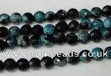 CAG2281 15.5 inches 6mm faceted round fire crackle agate beads