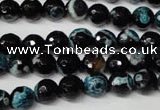 CAG2282 15.5 inches 8mm faceted round fire crackle agate beads