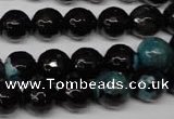 CAG2284 15.5 inches 12mm faceted round fire crackle agate beads