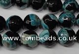 CAG2285 15.5 inches 14mm faceted round fire crackle agate beads