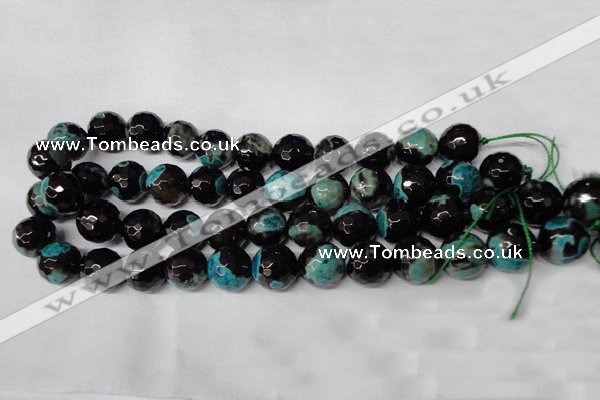 CAG2287 15.5 inches 18mm faceted round fire crackle agate beads