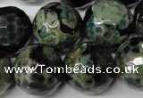 CAG2288 15.5 inches 20mm faceted round fire crackle agate beads