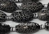 CAG2295 15.5 inches 13*25mm faceted rice fire crackle agate beads