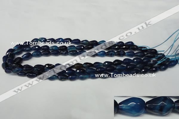 CAG2301 15.5 inches 8*12mm faceted teardrop agate gemstone beads