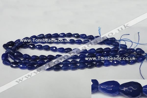 CAG2302 15.5 inches 8*12mm faceted teardrop agate gemstone beads