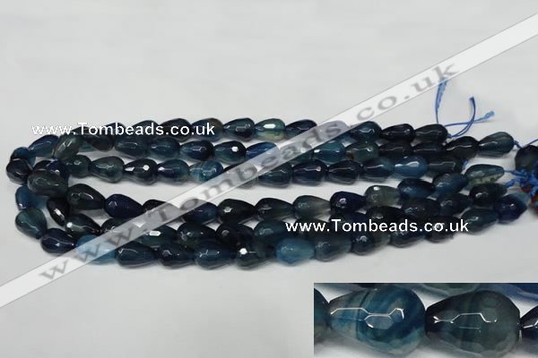 CAG2304 15.5 inches 10*14mm faceted teardrop agate gemstone beads