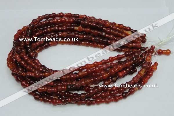 CAG232 15.5 inches 8*12mm pear-shaped red agate gemstone beads