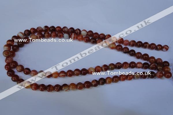 CAG2322 15.5 inches 8mmround red line agate beads wholesale