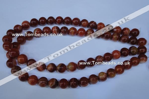 CAG2323 15.5 inches 10mmround red line agate beads wholesale