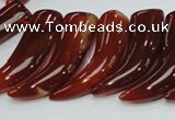 CAG233 15.5 inches 15*46mm horn-shaped red agate gemstone beads