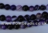 CAG2331 15.5 inches 6mm round violet line agate beads wholesale