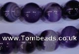 CAG2335 15.5 inches 14mm round violet line agate beads wholesale