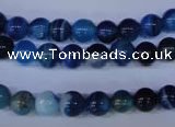 CAG2341 15.5 inches 6mm round blue line agate beads wholesale