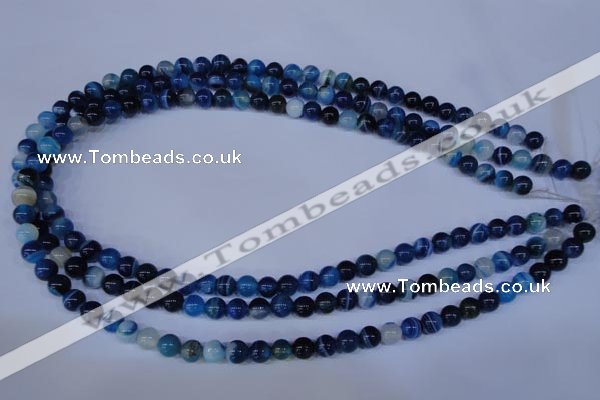 CAG2341 15.5 inches 6mm round blue line agate beads wholesale