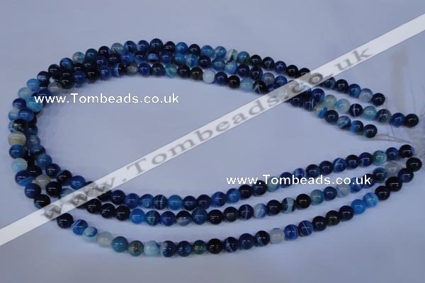 CAG2342 15.5 inches 8mm round blue line agate beads wholesale