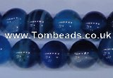 CAG2345 15.5 inches 14mm round blue line agate beads wholesale