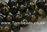 CAG235 15.5 inches 10mm round dragon veins agate gemstone beads