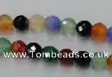 CAG2351 15.5 inches 6mm faceted round multi colored agate beads