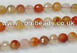 CAG2381 15.5 inches 6mm faceted round red agate beads wholesale