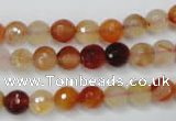 CAG2382 15.5 inches 8mm faceted round red agate beads wholesale