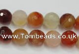 CAG2383 15.5 inches 10mm faceted round red agate beads wholesale