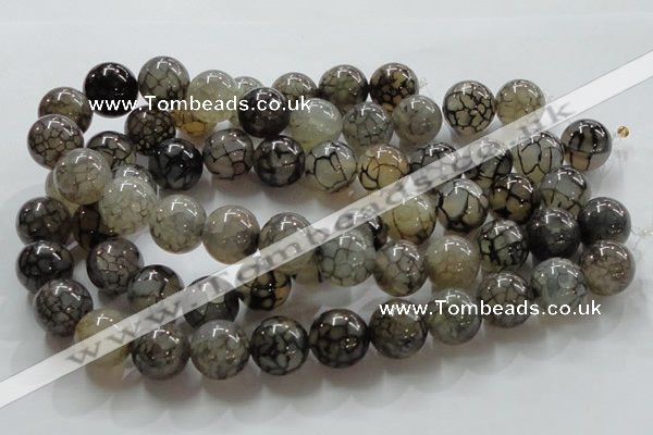 CAG239 15.5 inches round 18mm dragon veins agate gemstone beads