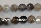 CAG2423 15.5 inches 10mm faceted round Chinese botswana agate beads