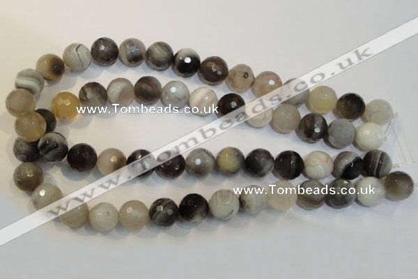CAG2425 15.5 inches 14mm faceted round Chinese botswana agate beads