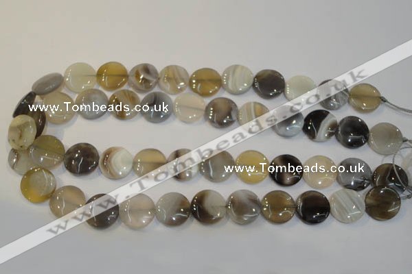 CAG2437 15.5 inches 16mm flat round Chinese botswana agate beads