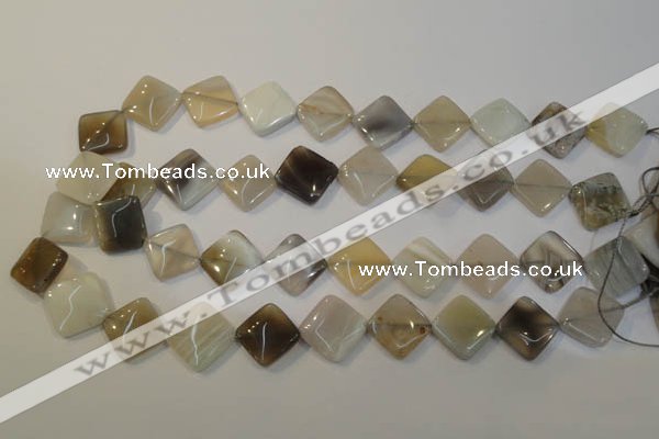 CAG2458 15.5 inches 16*16mm diamond Chinese botswana agate beads